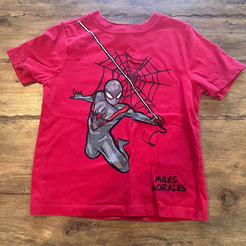Hanna Andersson Red Spider-Man Miles Morales Short Sleeve Tee